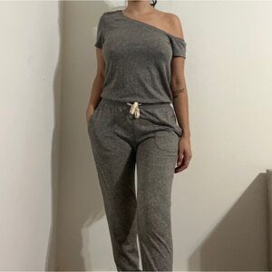 PHILANTHROPY Britton Jumpsuit Off‎ The Shoulder Heather Grey